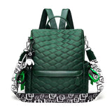 Stylish Plaid Laptop Backpack Anti Theft Green Daypack