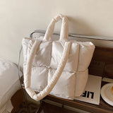 Large Plaid Tote Bag Women's Handbag Nylon Crossbody Shoulder Underarm Bag