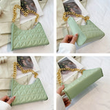 Plaid PU Leather Shoulder Bag Chain Handbag Purse Female Shopping Bag