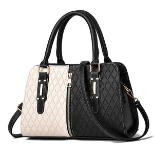 Plaid Patchwork Handbags PU Leather Crossbody Women Bag Yellow