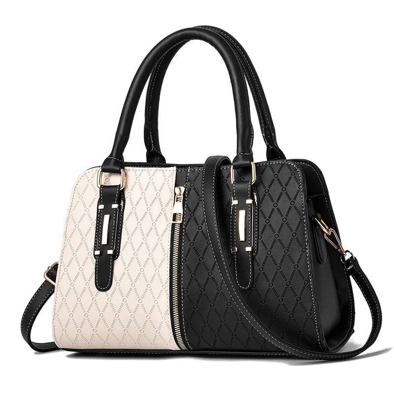 Plaid Patchwork Handbags PU Leather Crossbody Women Bag Yellow