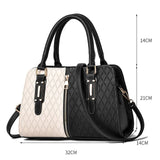 Plaid Patchwork Handbags PU Leather Crossbody Women Bag Yellow