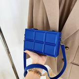 Plaid Pattern Box Shaped Purses Handbags Shoulder Bag Party Clutch Crossbody Bag