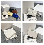 Plaid Pattern Box Shaped Purses Handbags Shoulder Bag Party Clutch Crossbody Bag