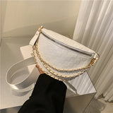 Plaid Pattern Chain Waist Bag Female Crossbody Bag