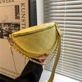 Plaid Pattern Chain Waist Bag Female Crossbody Bag