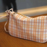 Sweet Plaid Nylon Shoulder Bag Top-handle