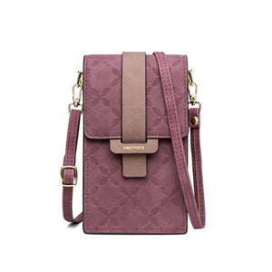 Plaid Print Small Crossbody Bag Mini PU Leather Messenger Bag Girls