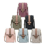 Plaid Print Small Crossbody Bag Mini PU Leather Messenger Bag Girls