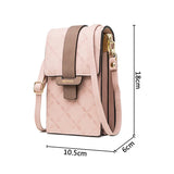 Plaid Print Small Crossbody Bag Mini PU Leather Messenger Bag Girls