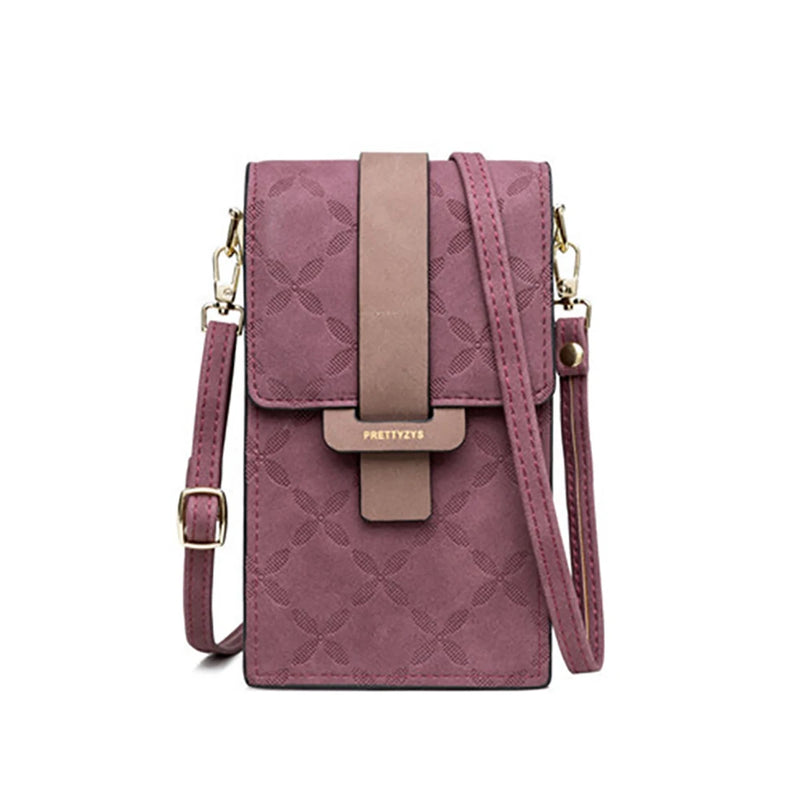 Plaid Print Small Crossbody Bag Mini PU Leather Messenger Bag Girls