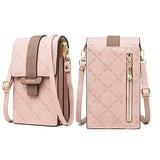 Plaid Print Small Crossbody Bag Mini PU Leather Messenger Bag Girls