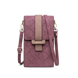 Plaid Print Small Crossbody Bag Mini PU Leather Messenger Bag Girls