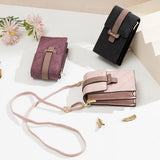 Plaid Print Small Crossbody Bag Mini PU Leather Messenger Bag Girls