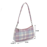 Plaid Print Underarm Bag Cloth Ladies Handbag For Women Shoulder Bags