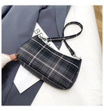 Plaid Print Underarm Bags Cloth Ladies Handbags Women Shoulder Bags