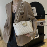 Plaid PU Leather Women Shoulder Bag Crossbody Bags Chain Strap Handbags