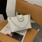 Plaid PU Leather Women Shoulder Bag Crossbody Bags Chain Strap Handbags