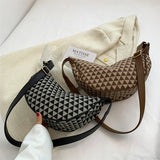 Plaid Shoulder Bag for Women Pu Leather Casual Underarm Female Crossbody Bags
