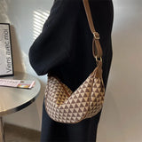 Plaid Shoulder Bag for Women Pu Leather Casual Underarm Female Crossbody Bags
