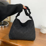 Plaid Shoulder Bag Large Capacity Underarm Bags Canvas Handbag