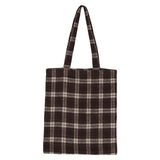 Plaid Shoulder Bags Women Retro Large Capacity Square Underarm Bag