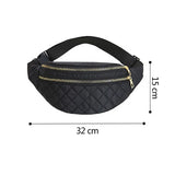 Plaid Waist Bag Pu Leather Belt Bags Women Crossbody Chest Bag