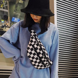 Colorful Plaid Waistbag for Women Men Unisex Waist Bag Female Banana Bag Ladies