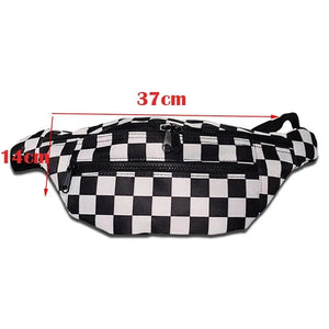 Colorful Plaid Waistbag Unisex Banana Bag Adjustable Shoulder Chest Bag