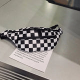 Colorful Plaid Waistbag Unisex Banana Bag Adjustable Shoulder Chest Bag