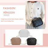 Plaid Women Crossbody Bag Chain Female Underarm Bag Casual Solid PU Leather