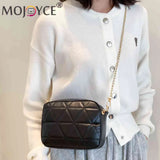 Plaid Women Crossbody Bag Chain Underarm Bag Casual PU Leather Zipper
