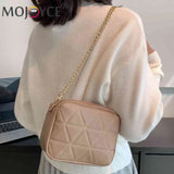 Plaid Women Crossbody Bag Chain Underarm Bag Casual PU Leather Zipper