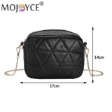 Plaid Women Crossbody Bag Chain Underarm Bag Casual PU Leather Zipper
