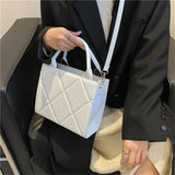 Plaid Women Handbags Ladies PU Leather Shoulder Handbag Female Crossbody Bag