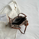 Plaid Women Shoulder Bag Soft Cloth Fabric Handbag Large Capacity Cotton Tote Ba