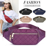 Plaid Women Waist Bag Waterproof Belt Bag Outdoor Crossbody Chest Bag