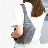 Plaid Women Waist Bag Waterproof Outdoor Crossbody Chest Bag