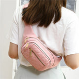 Plaid Women Waist Bag Waterproof Outdoor Crossbody Chest Bag