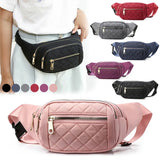 Plaid Women Waist Bag Waterproof Belt Bag Outdoor Crossbody Chest Bag Female
