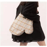 Plaid Women Bag Woolen Gloves Crossbody Shoulder Bag Tote Bags Purse