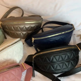 Plaid PU Leather Crossbody Chest Bag