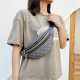 Plaid Women's Waist Bag PU Leather Belt Bags