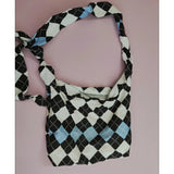 Plaid Women Bag Canvas Shoulder Messenger Retro Bags