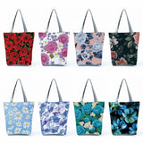Floral Print Handbags Casual Women Shopping Tote Bags High Capacity