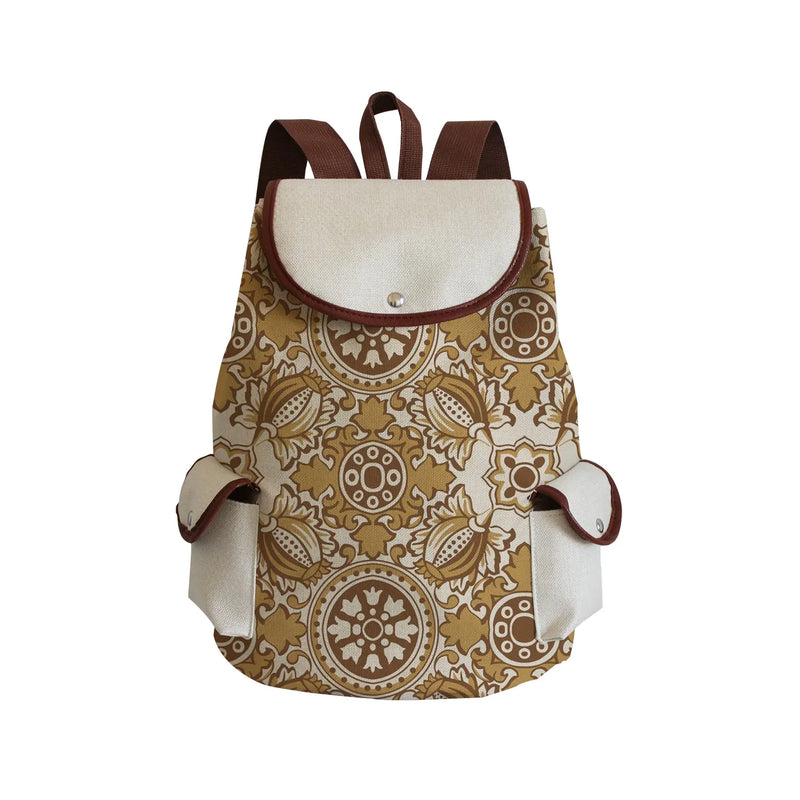 Plant Printed Floral Eco Friendly Large Capacity Women Backpack