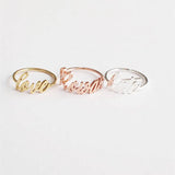 Personalized Name Rings Wedding Jewelry Stainless Steel Couple Nameplate