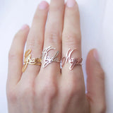 Personalized Name Rings Wedding Jewelry Stainless Steel Couple Nameplate