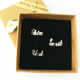 Personalized Name Rings Wedding Jewelry Stainless Steel Couple Nameplate