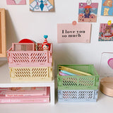 Plastic Makeup Organizer Folding Storage Container Desktop Organizer Box